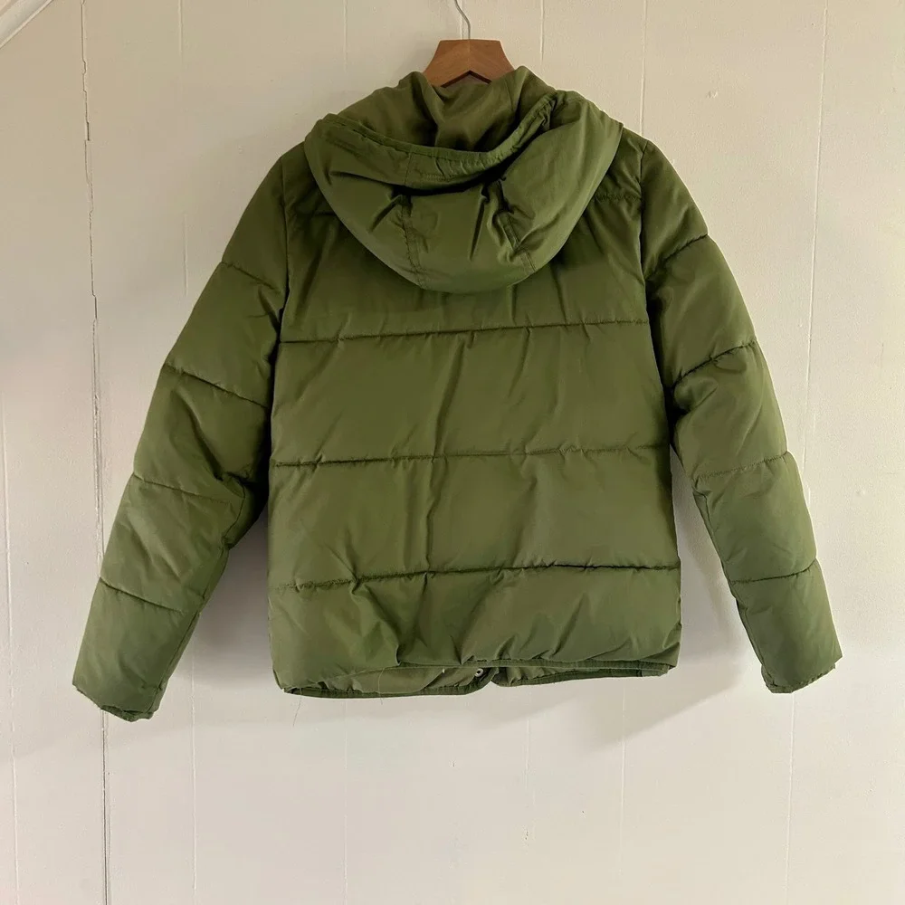 J.‎ Crew Short Hooded Puffer Jacket in Green sz XS